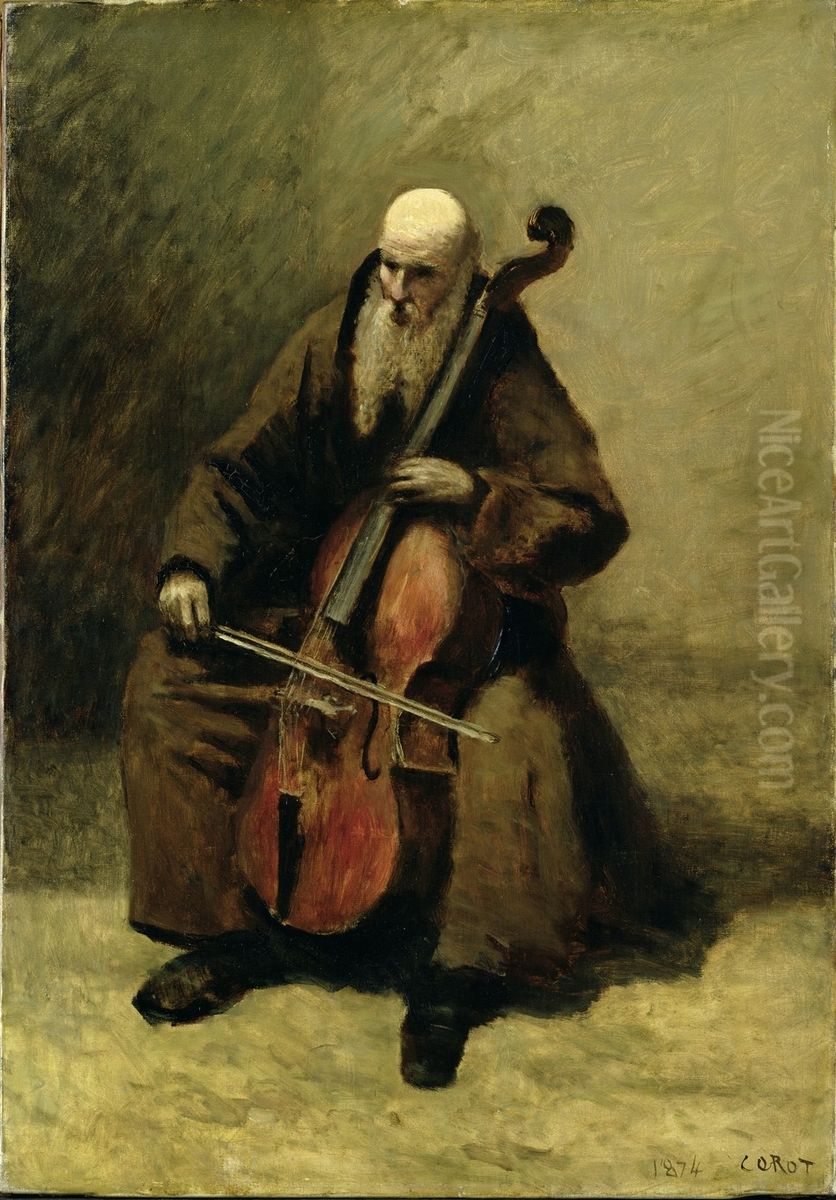 Der Monch Oil Painting by Jean-Baptiste Camille Corot