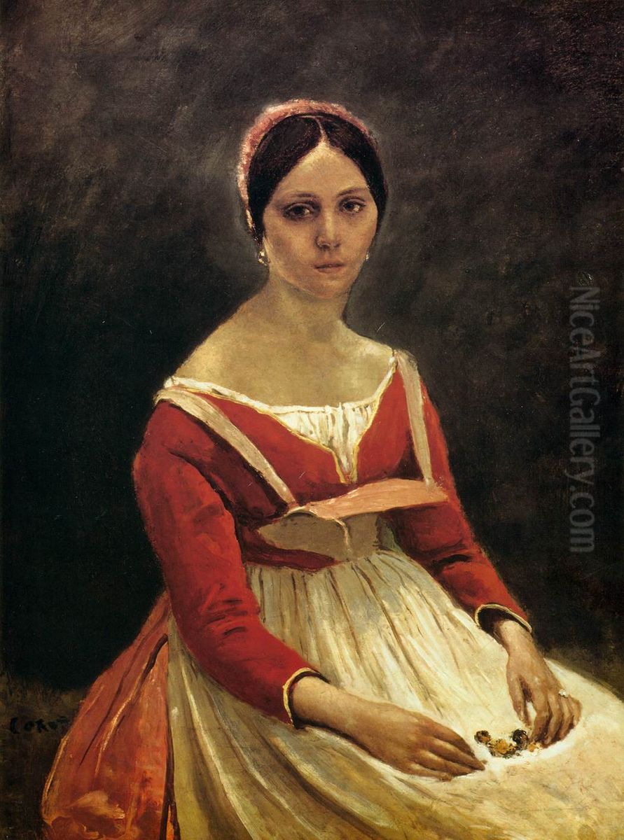 Madame Legois Oil Painting by Jean-Baptiste Camille Corot