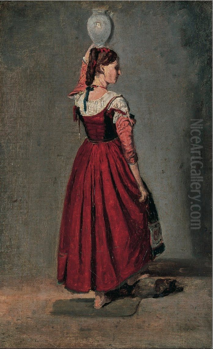 Italienne Oil Painting by Jean-Baptiste Camille Corot