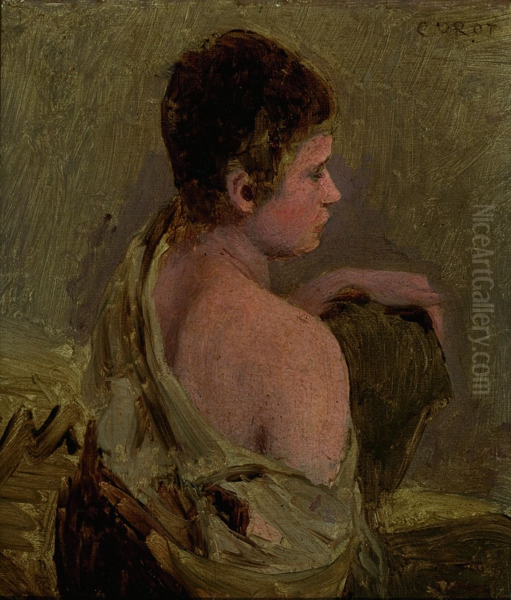 Jeune homme a l'epaule nue Oil Painting by Jean-Baptiste Camille Corot