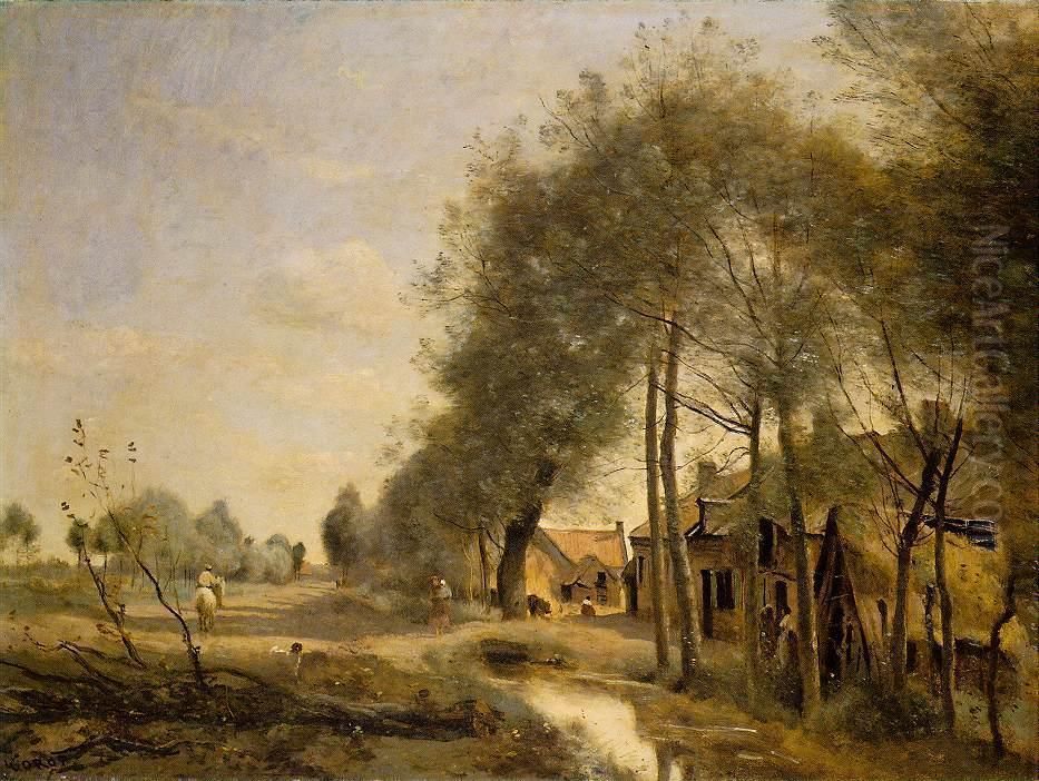 The Sin le Noble Road near Douai Oil Painting by Jean-Baptiste Camille Corot