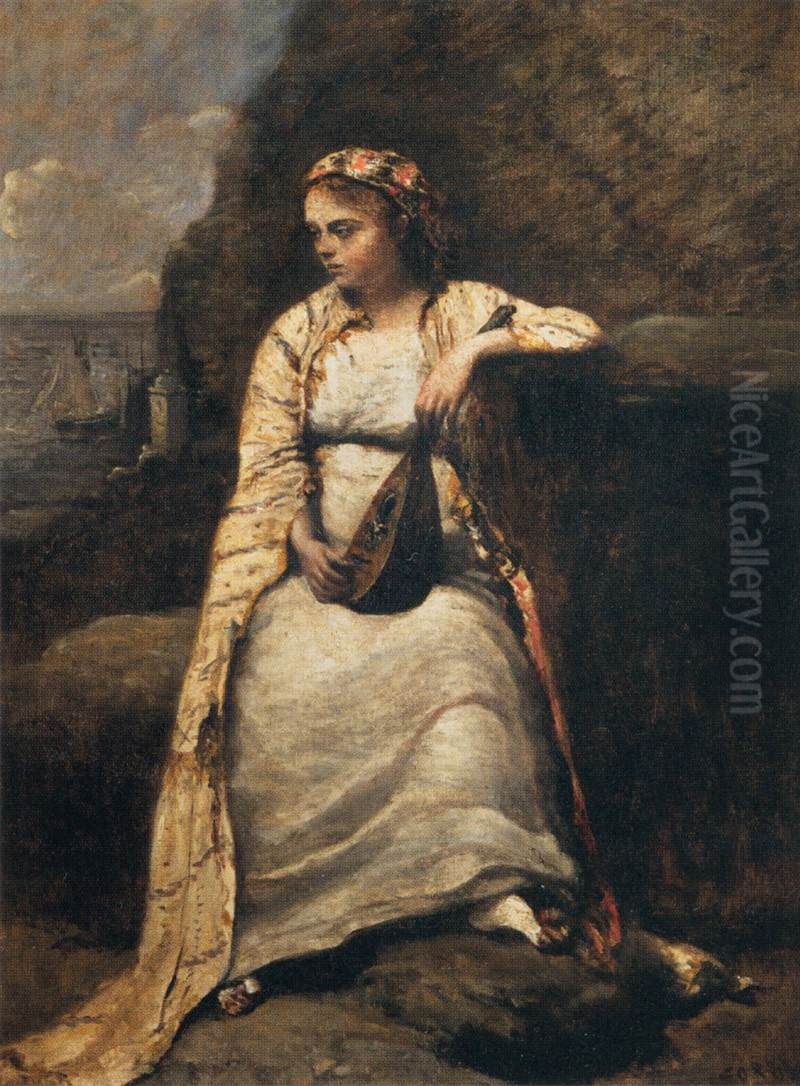 Haydee Oil Painting by Jean-Baptiste Camille Corot