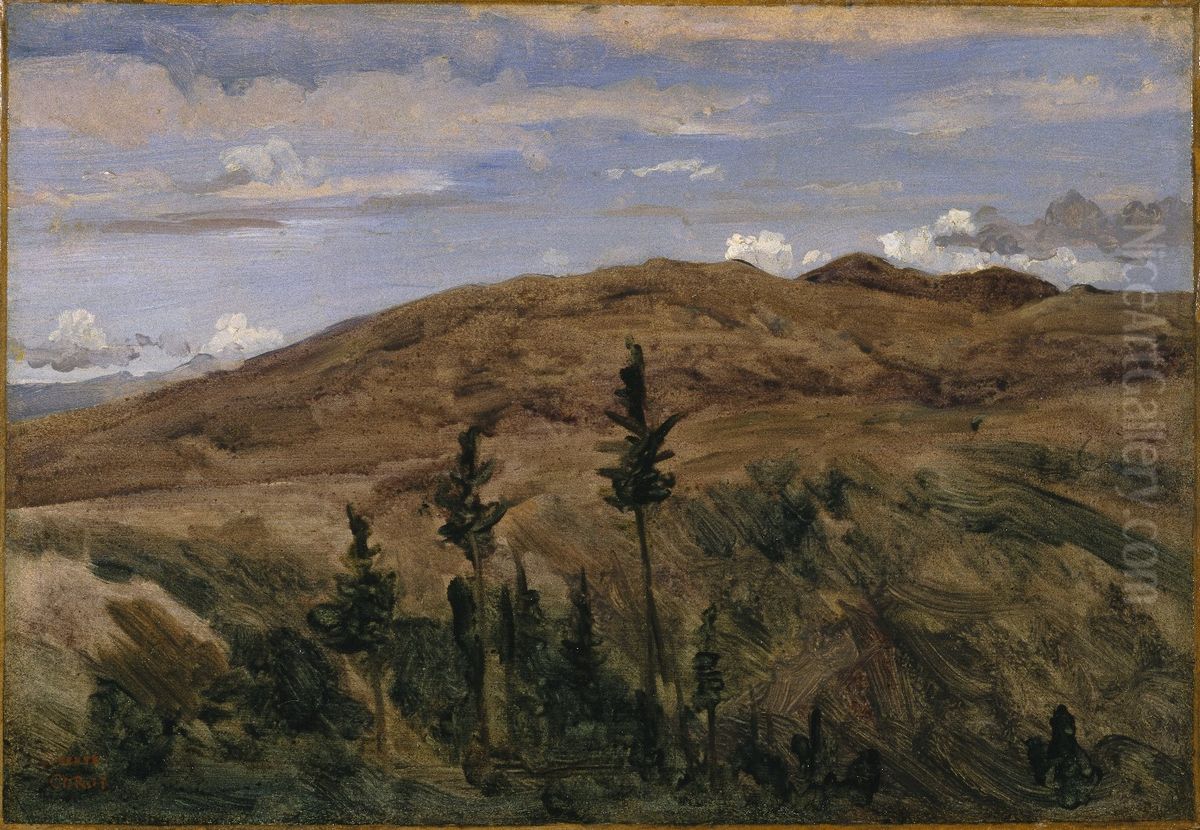 Mountains in Auvergne Oil Painting by Jean-Baptiste Camille Corot