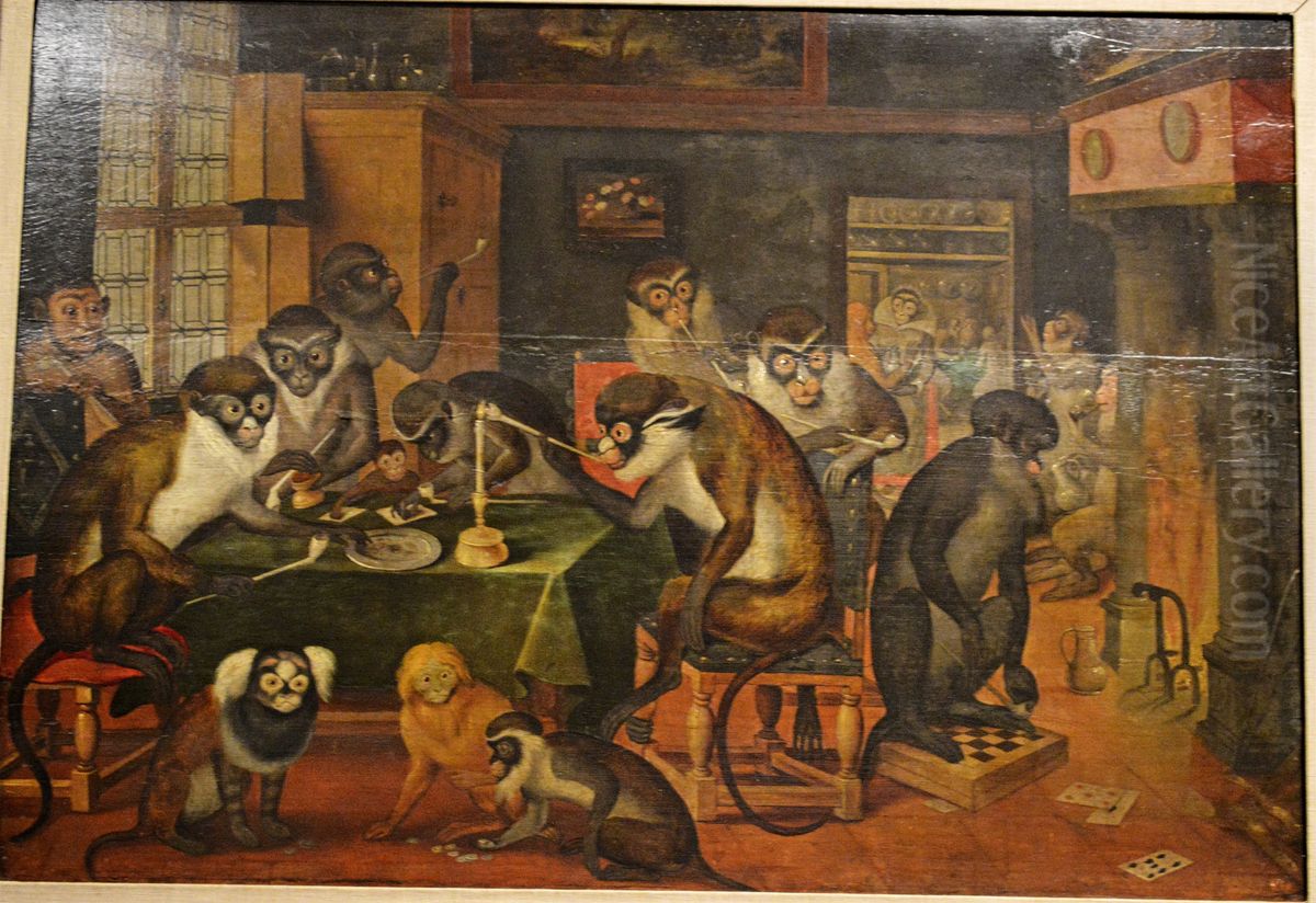 Taberna de monos Oil Painting by David Teniers the Younger