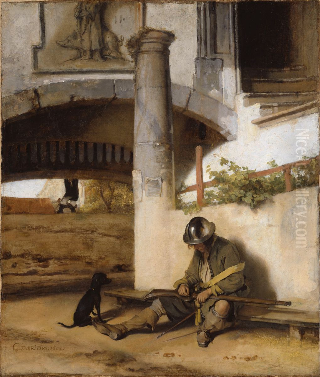 The sentinel / The sentry Oil Painting by Carel Fabritius