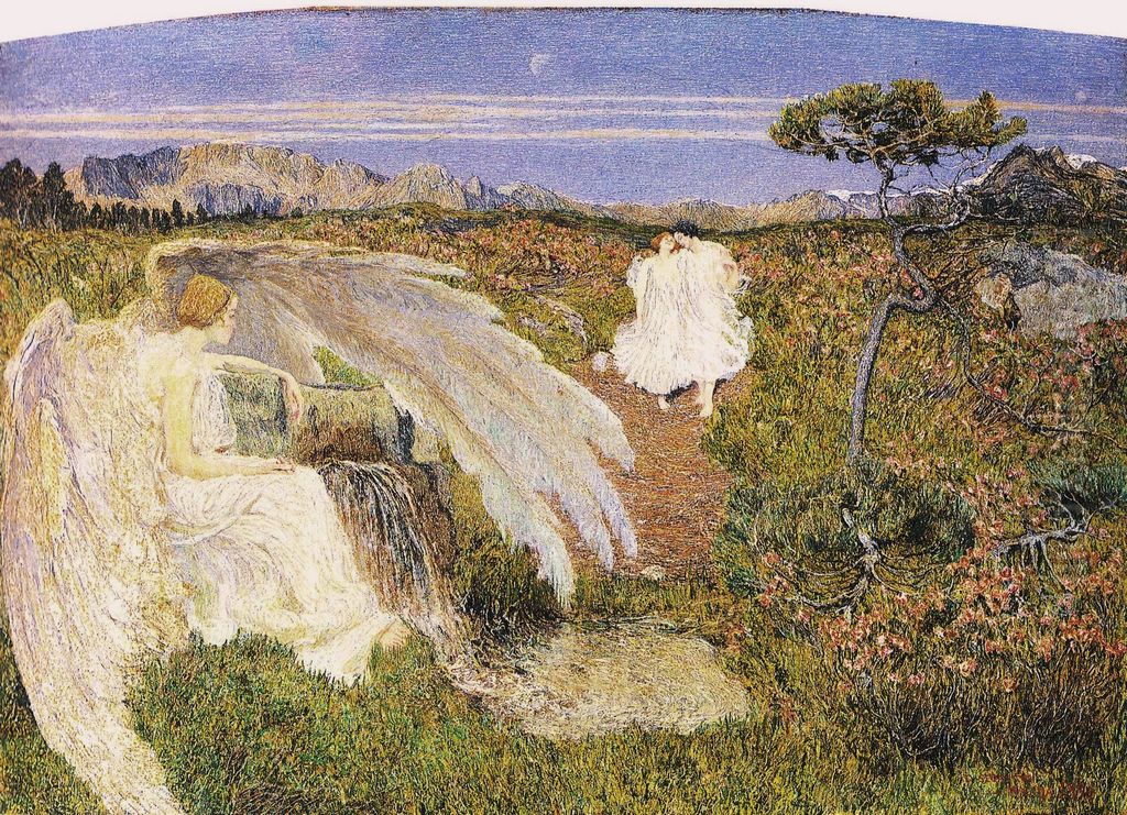 L'amore alla fonte della vita Oil Painting by Giovanni Segantini