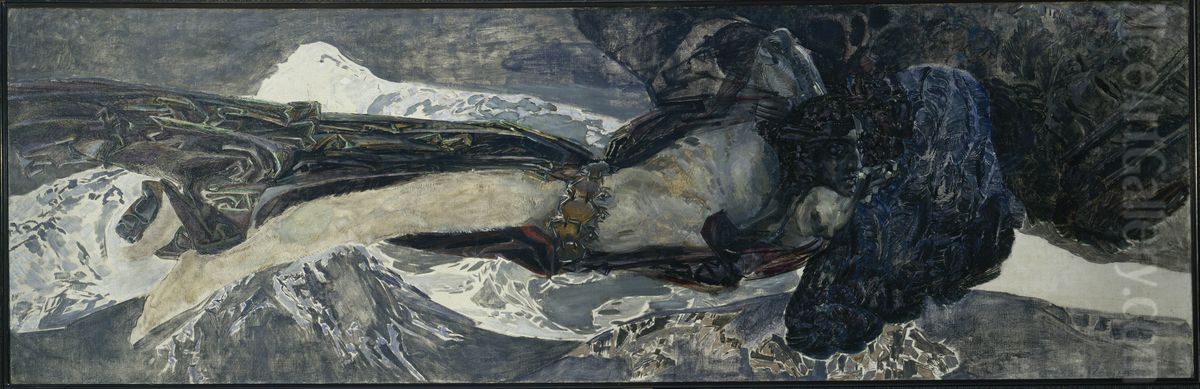 Letasij demon Oil Painting by Mikhail Vrubel