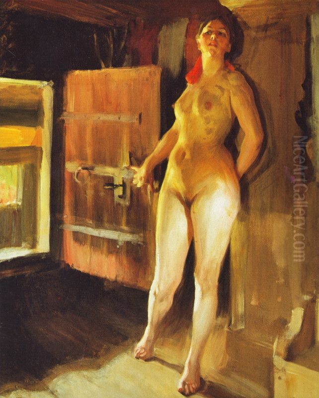 Girl in the Loft Oil Painting by Anders Zorn