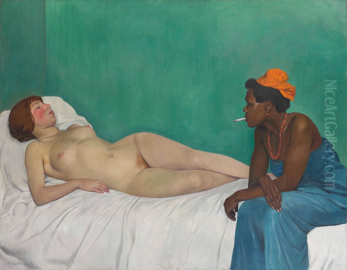 The White and the Black Oil Painting by Felix Vallotton