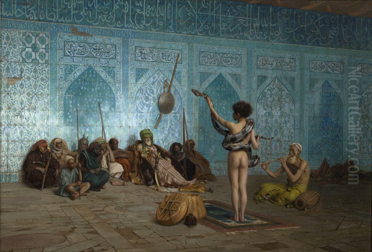 The Snake Charmer Oil Painting by Jean-Leon Gerome