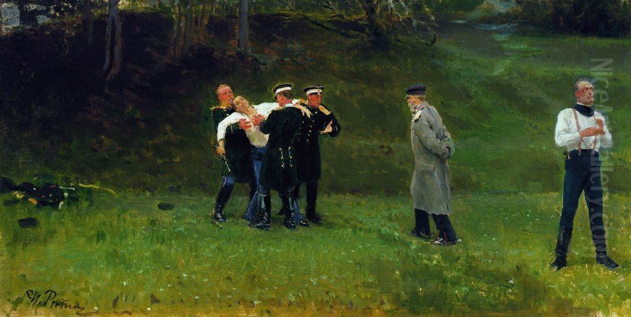 Duel Oil Painting by Repin Iliya