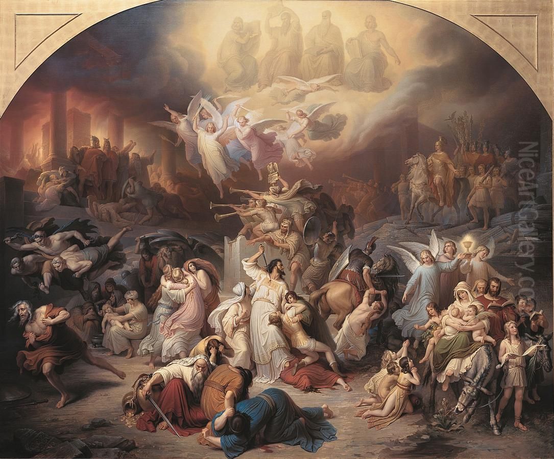 Zerstorung Jerusalems durch Titus Oil Painting by Wilhelm von Kaulbach