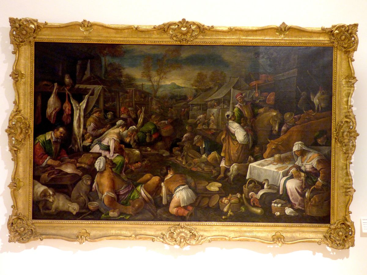 Escena en una plaza Oil Painting by Francesco Bassano the Younger