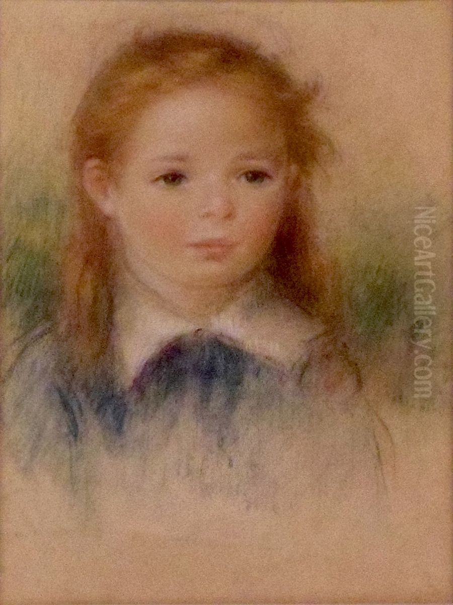 Portrait de fillette Oil Painting by Pierre Auguste Renoir