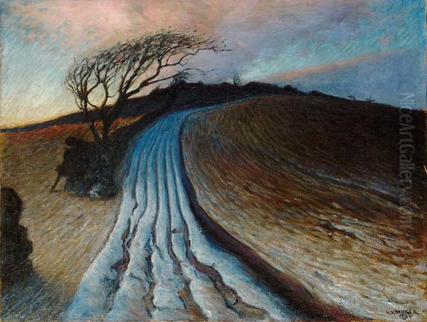 Pazdziernikowy wieczor w Apelvik Oil Painting by Nils Kreuger