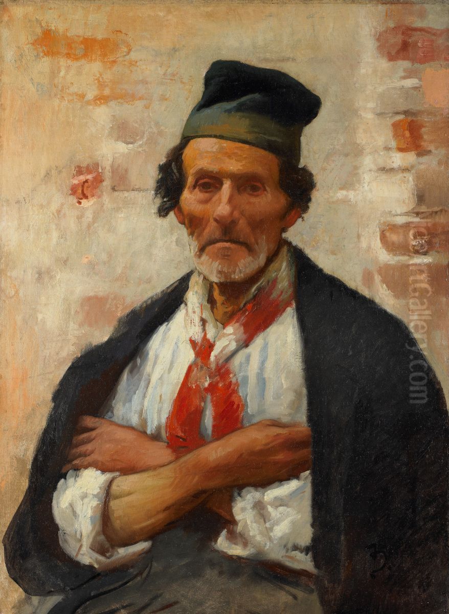 Chioggia Fisherman Oil Painting by Frank Duveneck