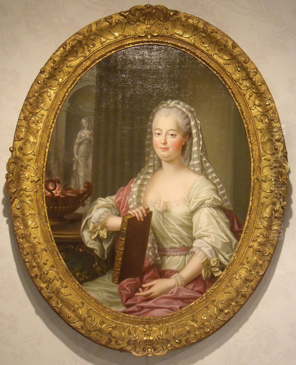 Madame de Pompadour as a Vestal Virgin Oil Painting by Francois-Hubert Drouais