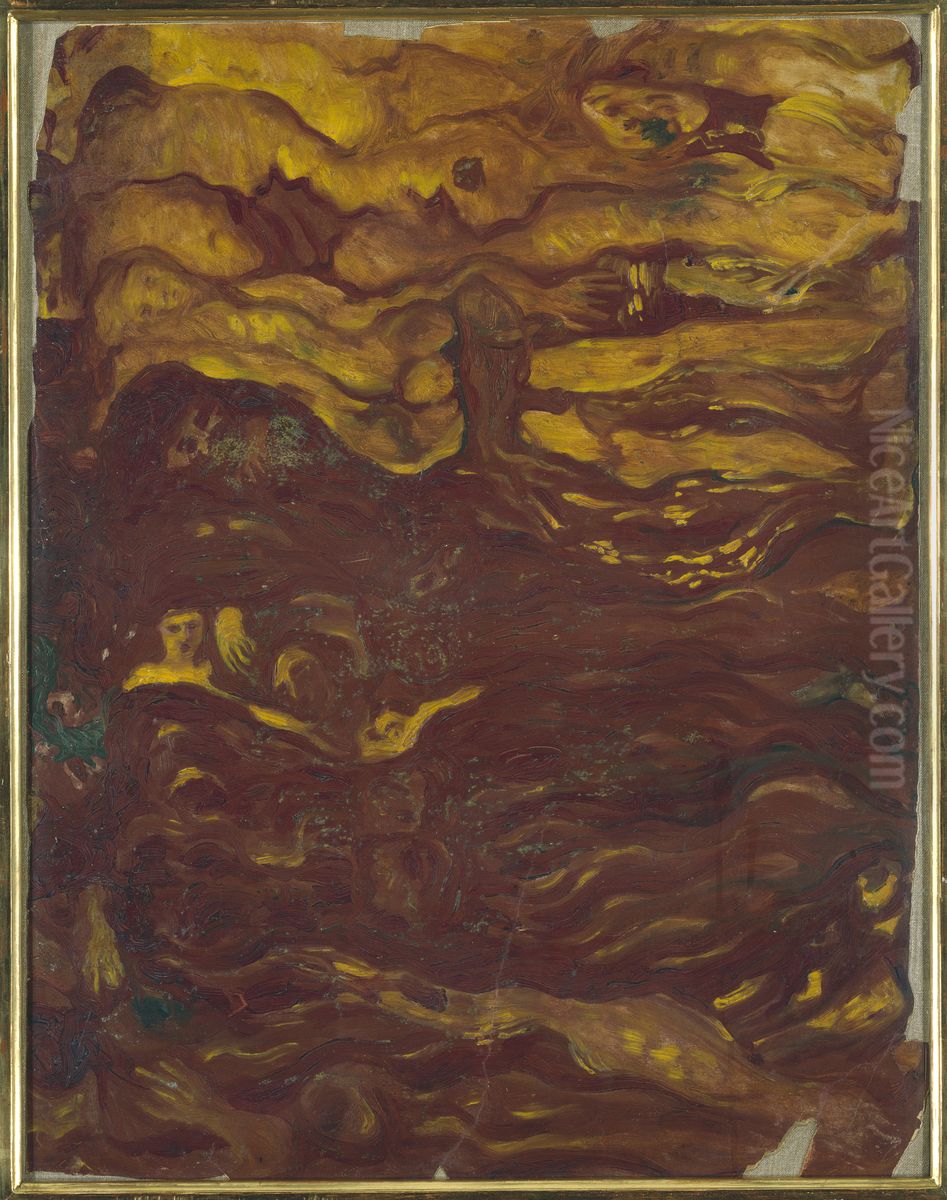 Figure Composition Oil Painting by Carl Fredrik Hill