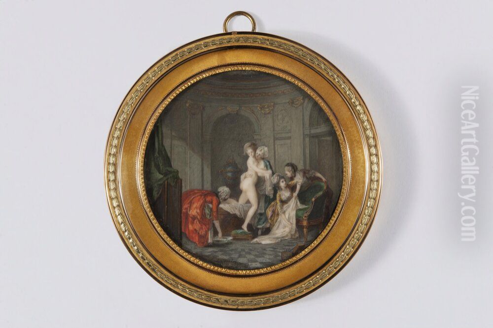 The Bath Oil Painting by Niclas Lafrensen