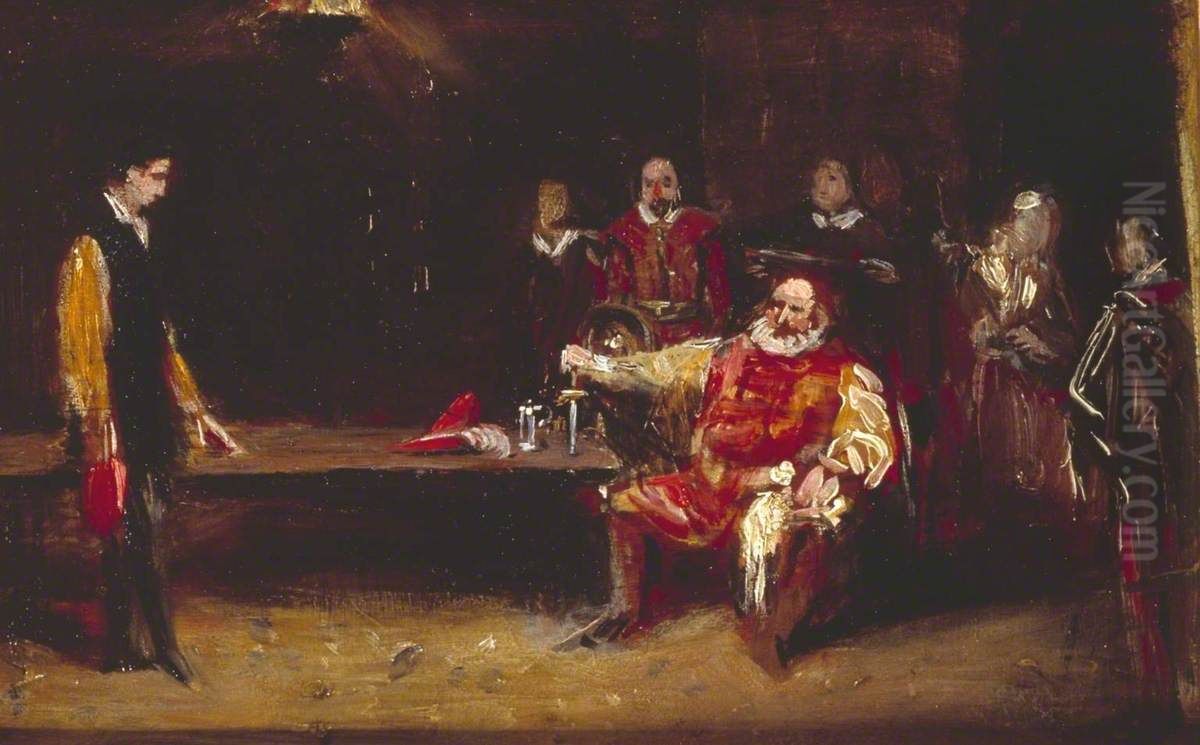 Falstaff Personating the King Oil Painting by Charles Robert Leslie