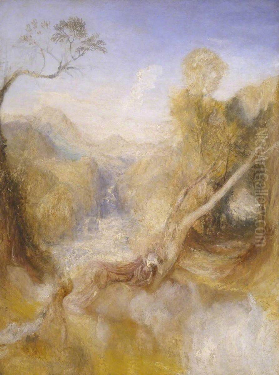 The Death of Actaeon, with a Distant View of Montjovet, Val d'Aosta Oil Painting by J. M. W. Turner