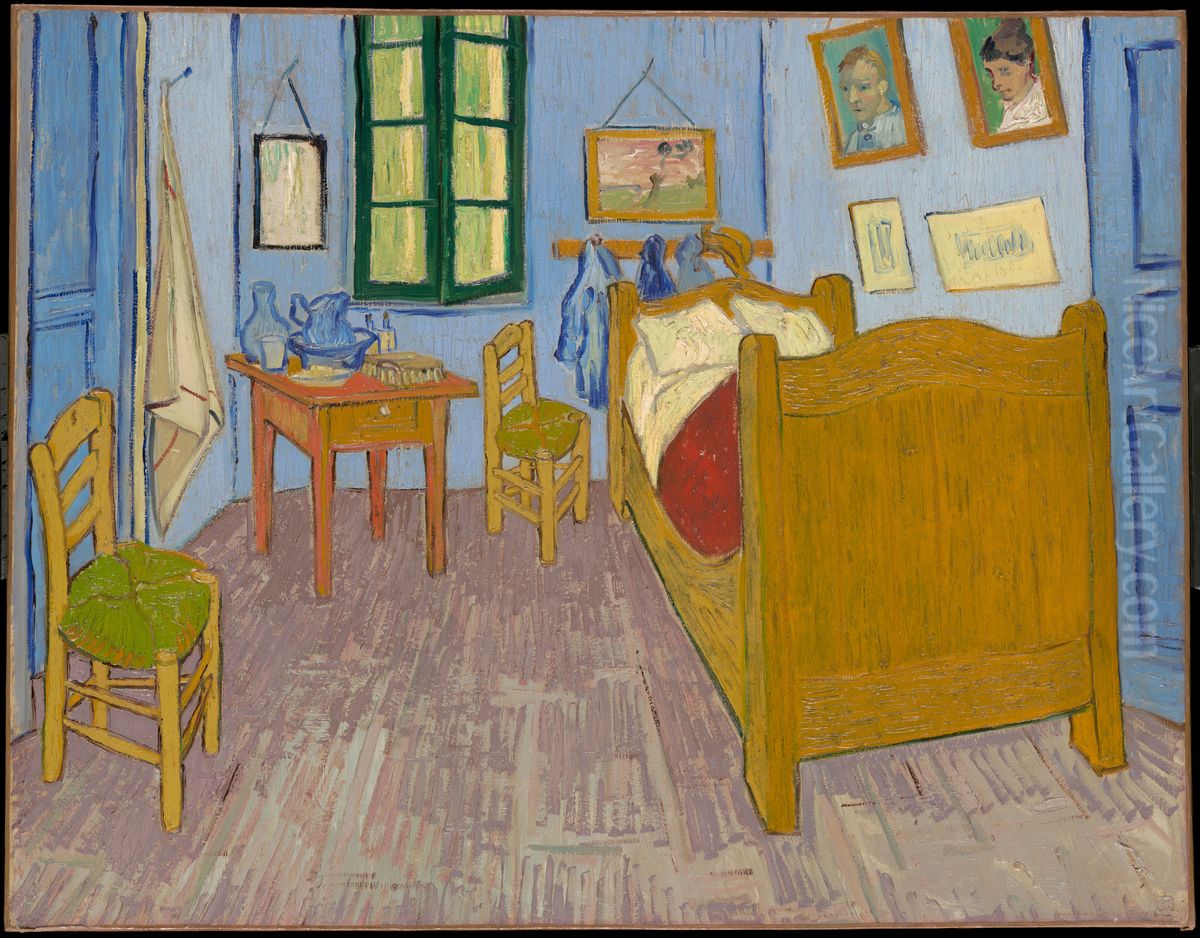 Vincents Schlafzimmer in ArlesEnglish:Vincent van Gogh'sBedroom in ArlesFrancais:La Chambre de Van Gogh a ArlesItaliano:La camera di Vincent ad Arles Oil Painting by Vincent Van Gogh
