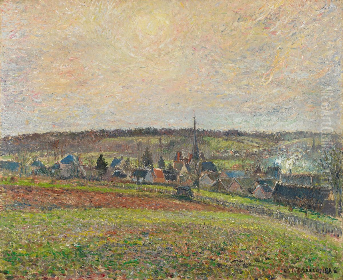 The Village of Eragny by Camille Pissarro, 1885 Oil Painting by Camille Pissarro