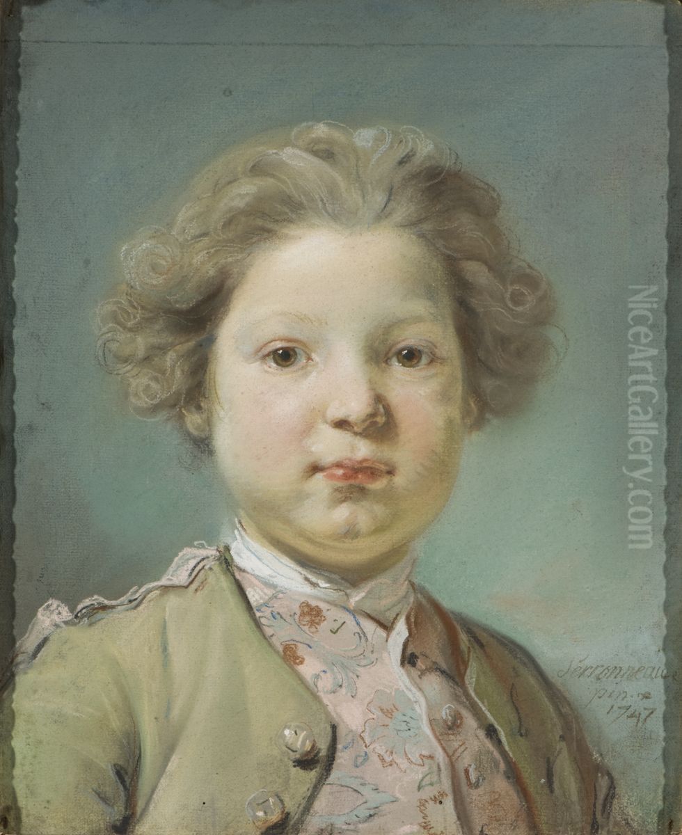 Portrait of a Boy Oil Painting by Jean-Baptiste Perronneau