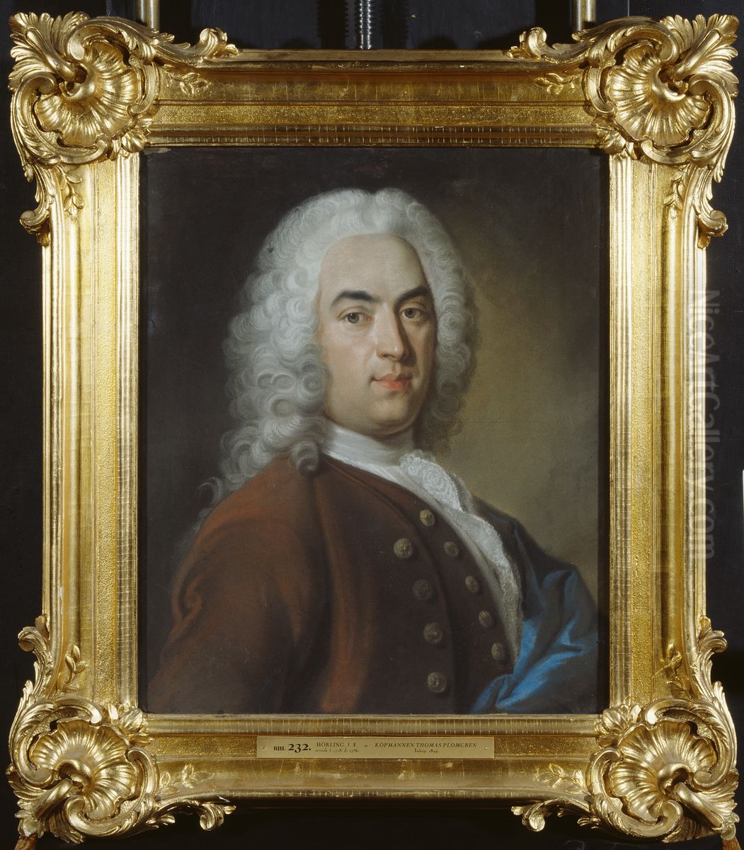 Thomas Plomgren. Merchant Oil Painting by Johan Fredrik Horling