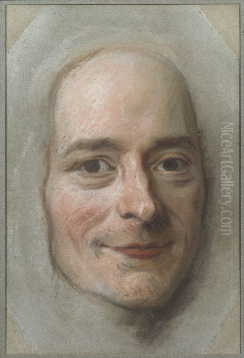 Portratt av Voltaire (1694-1778) Oil Painting by Maurice Quentin de La Tour