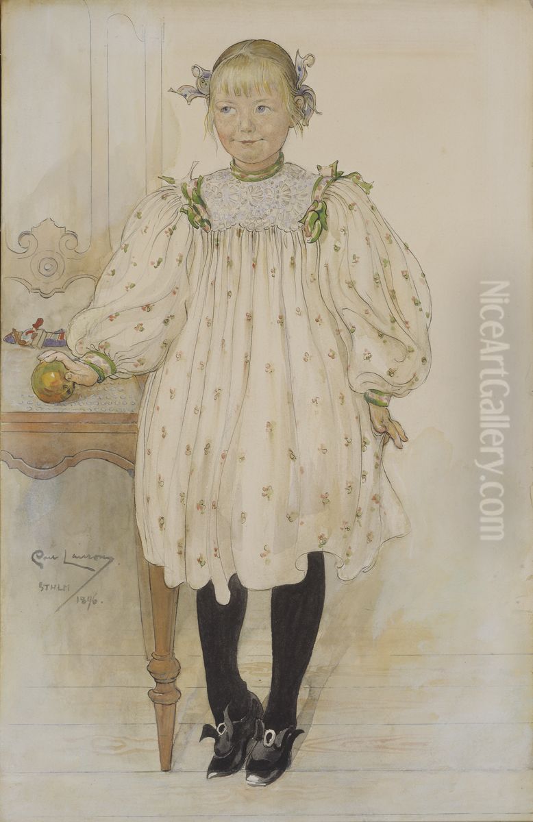 Martha Winslow som barn Oil Painting by Carl Larsson