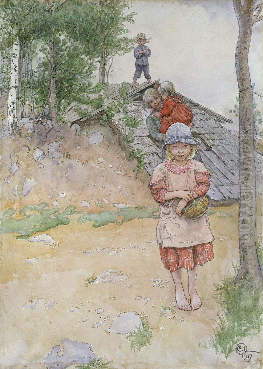 Vid kallaren Oil Painting by Carl Larsson