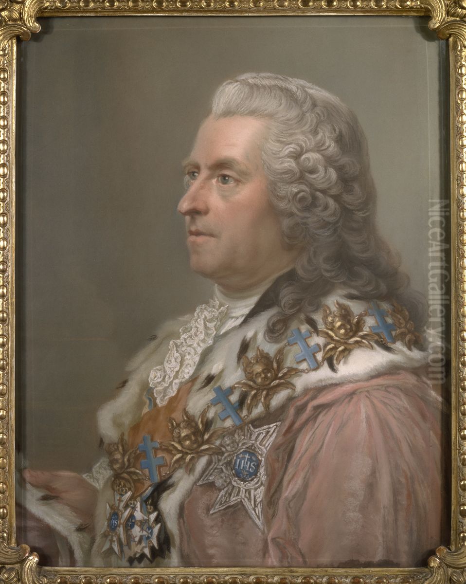 Greve Carl Gustaf Tessin. Motstycke till NMB 127 Oil Painting by Gustaf Lundberg