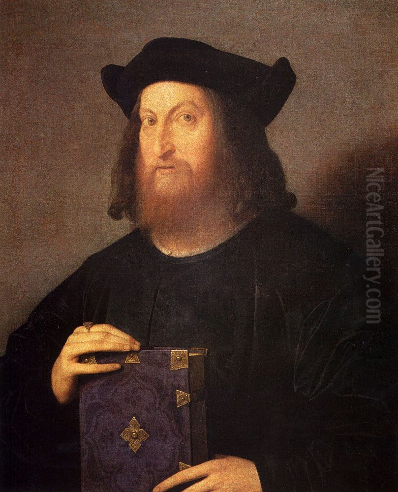 Portrait of humanist Gian Giorgio Trissino Oil Painting by Vincenzo di Biagio Catena