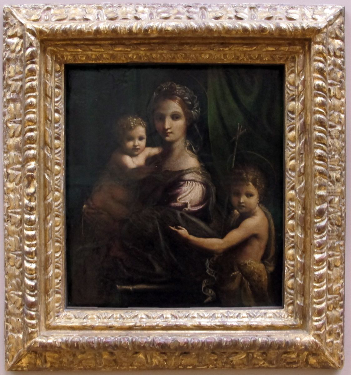 Madonna and Child with the Infant St. John Oil Painting by Giulio Romano (Orbetto)