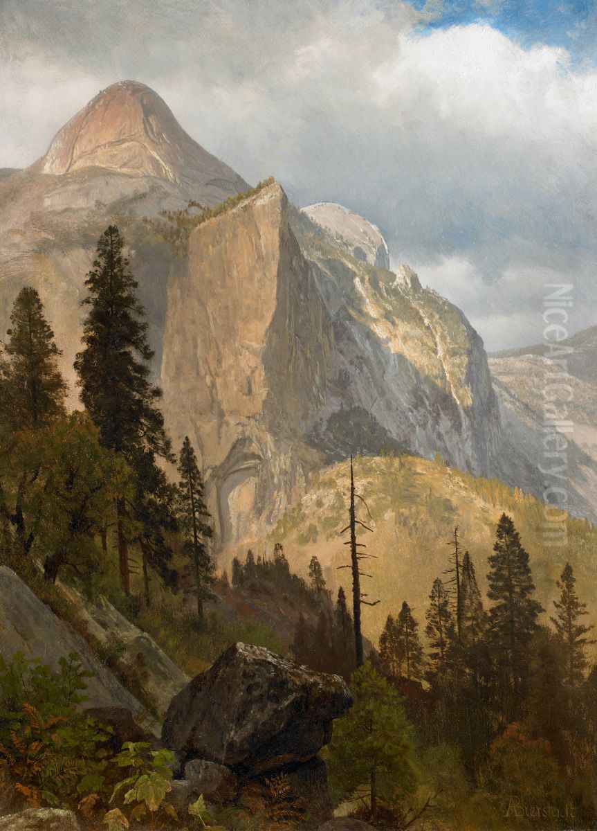 North Dome, Yosemite Valley Oil Painting by Albert Bierstadt