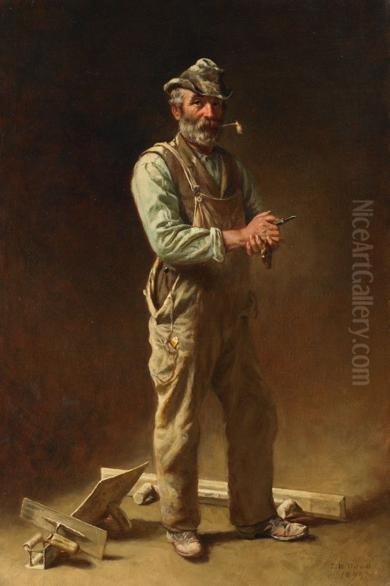 Now for a Good Smoke - Thomas Waterman Wood, 1899 Oil Painting by Thomas Waterman Wood