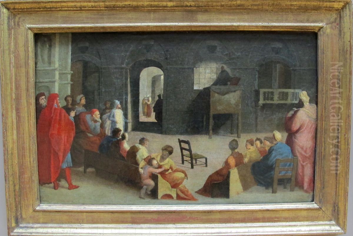 La Predication de saint Bernardin de Sienne Oil Painting by Domenico Beccafumi