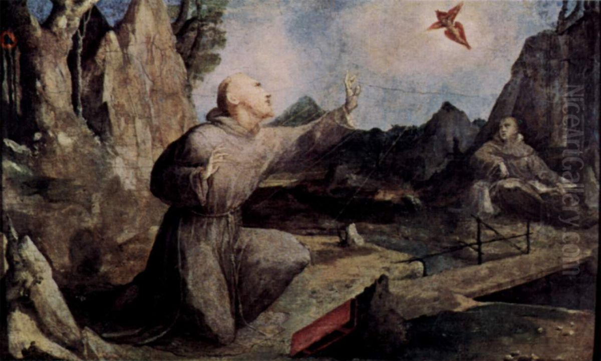 Hl. Franziskus empfangt die Stigmata Oil Painting by Domenico Beccafumi
