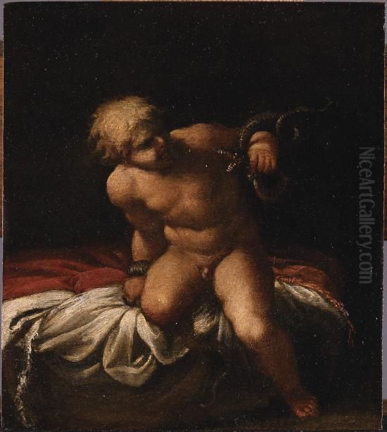 The Infant Hercules Strangling Serpents Oil Painting by Annibale Carracci
