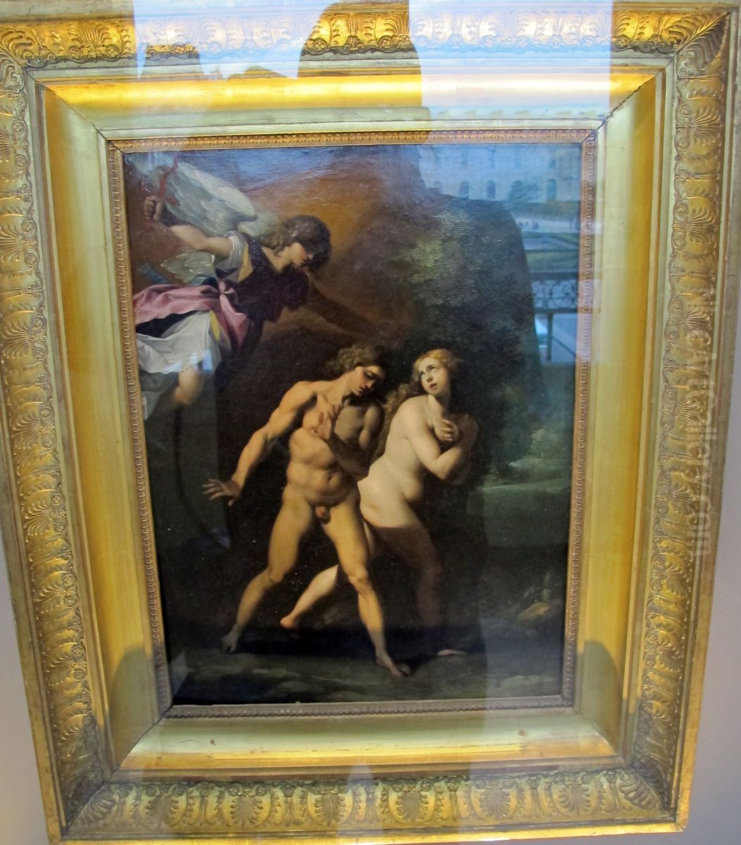 Adam et Eve chasses du Paradis terrestre Oil Painting by Giuseppe Cesari