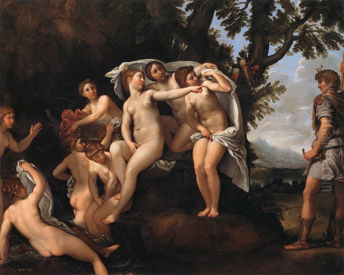 Acteon metamorphose en cerf Oil Painting by Francesco Albani