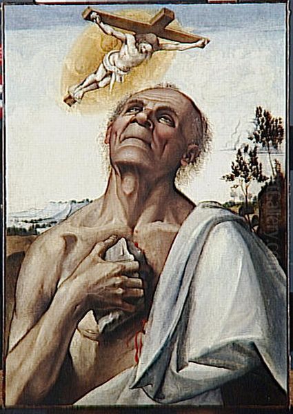 The Penitent St. Jerome in Ecstasy Oil Painting by Luca Signorelli