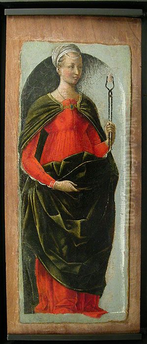 Griffoni Polyptych: St Apollonia Oil Painting by Ercole de' Roberti