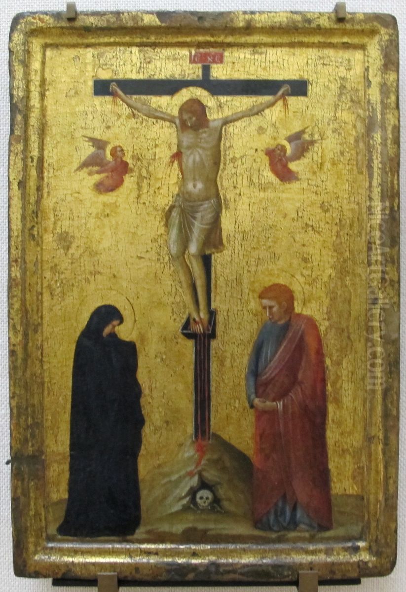 Calvary Oil Painting by Maestro Espressionista di Santa Chiara