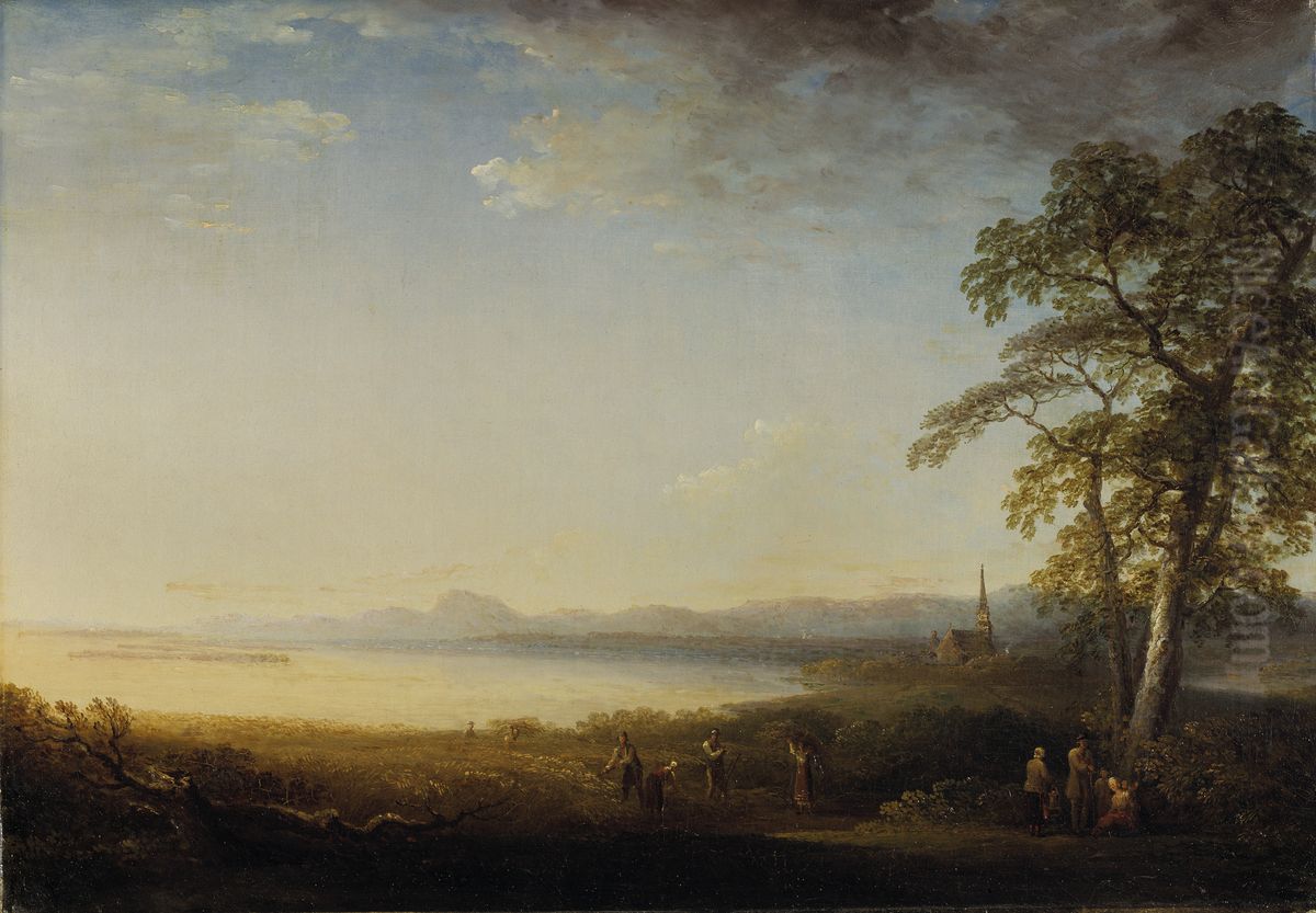 Landskap vid Mora kyrka Oil Painting by Carl Johan Fahlcrantz