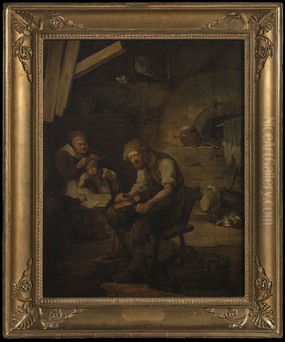 Skomakarefamilj Oil Painting by Carl Gustaf Pilo