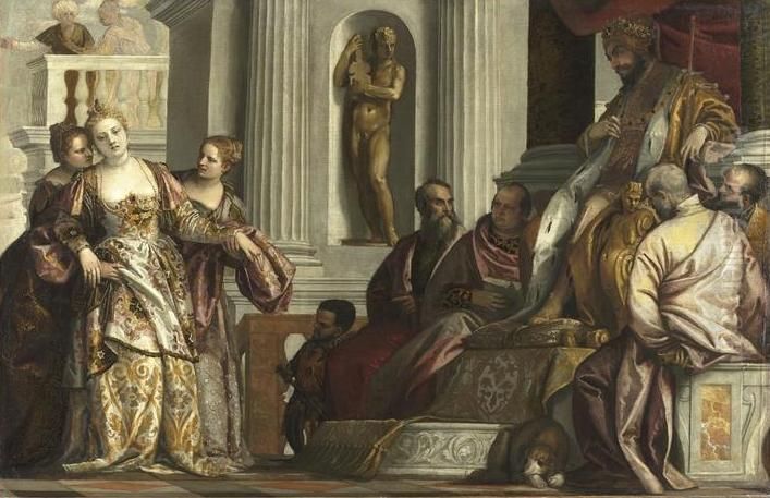 Esther et Assuerus Oil Painting by Paolo Veronese (Caliari)