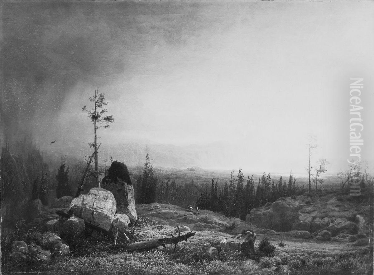 Landscape. Motif from Telemarken Oil Painting by Gustav Adolph Mordt