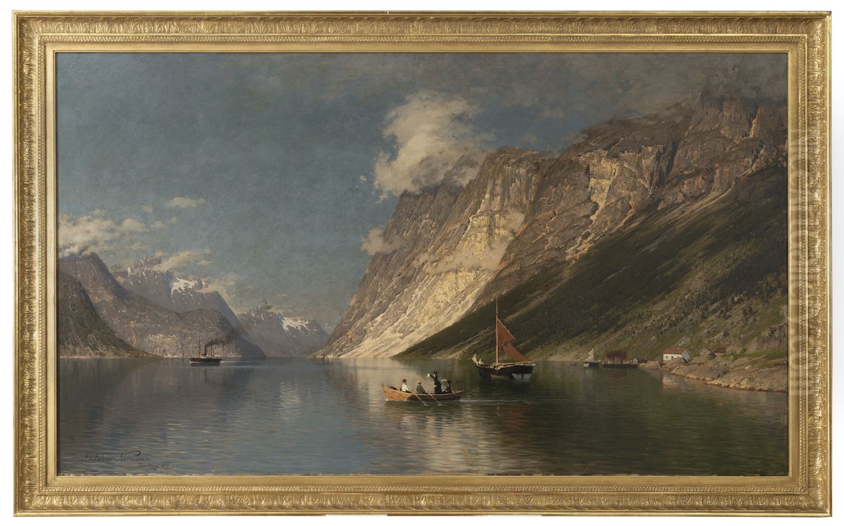 The Romsdal Fiord Oil Painting by Adelsteen Normann